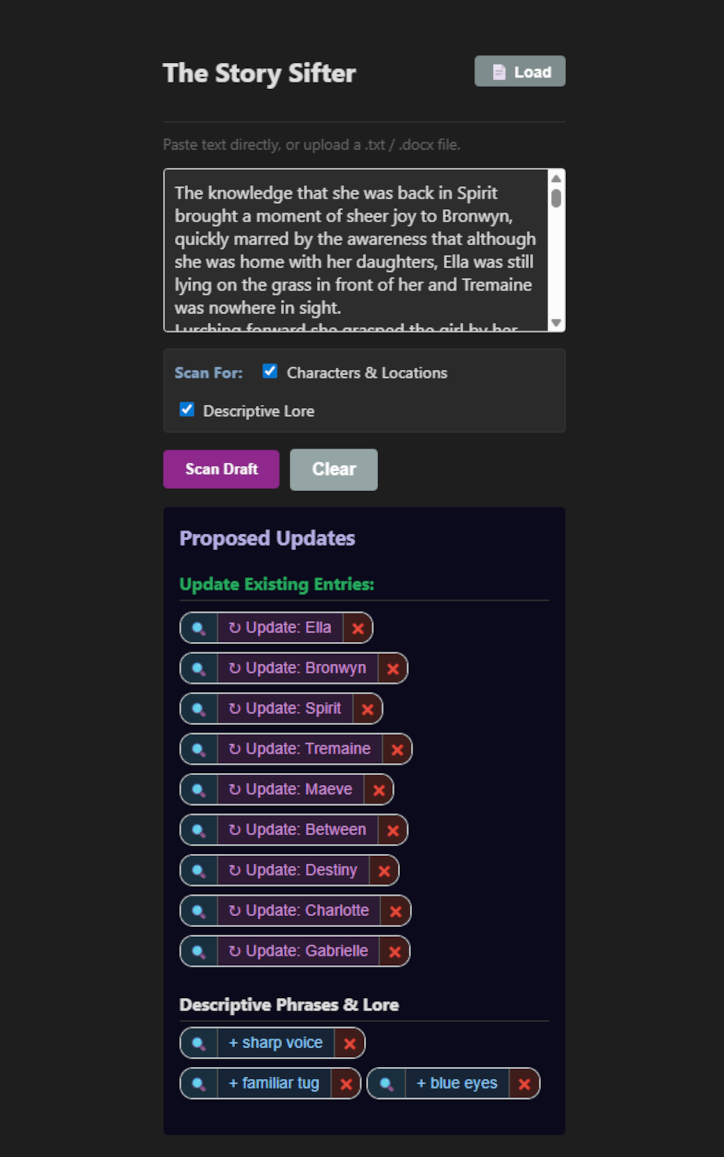 The Story Sifter Interface